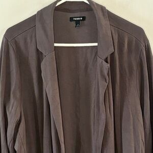Torrid Size 3 grey open front unstructured blazer
